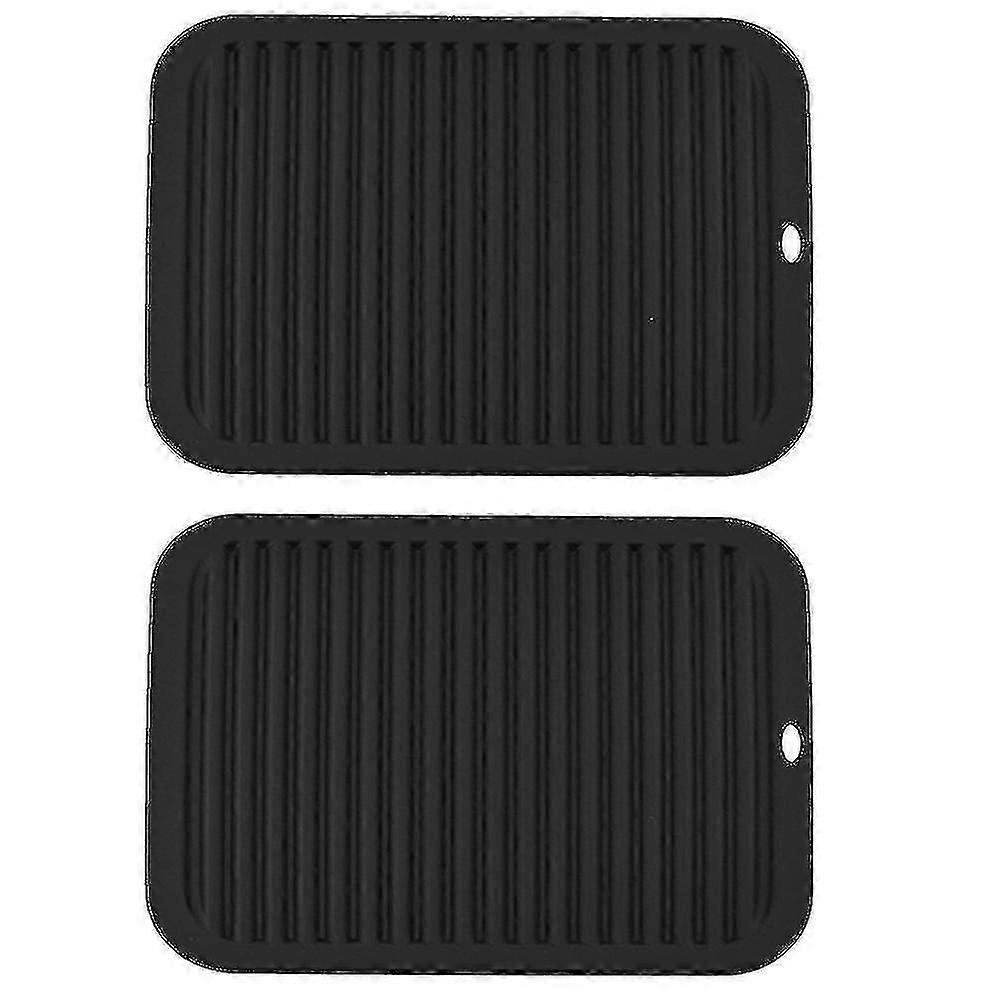 2pcs Silicone Multi-purpose Drying Trivet Mat, Tableware Drain Mat High Temperature Resistant, Dishwasher Safe