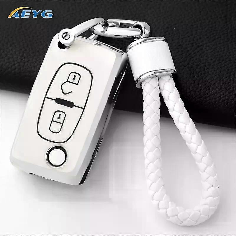 TPU רכב מרחוק מפתח מקרה כיסוי תואם Peu-geot שותף סיטרואן ברלינגו C3 פיקאסו 2009 2010 2011-2016 אביזרי מחזיק מפתחות