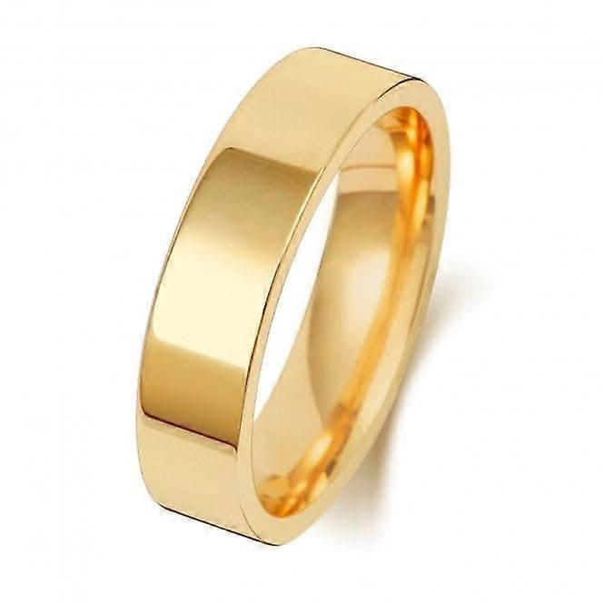 Wedding Band 18K Flat Court 5mm-1.2 Wedding Ring WQ125L