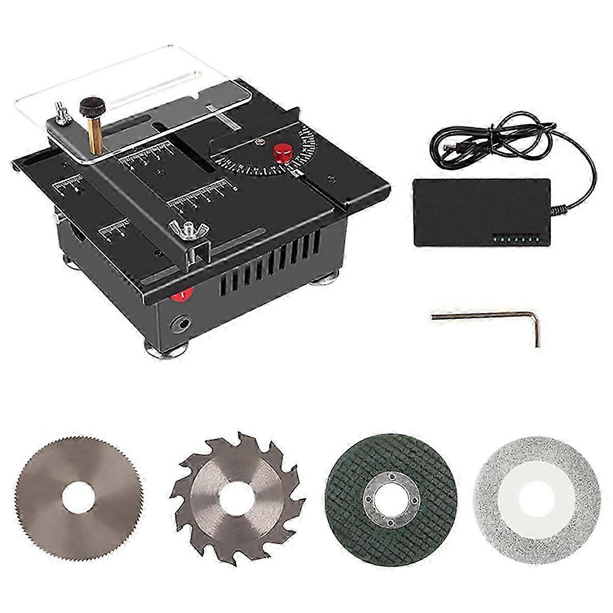 7 Speed Adjustable Mini Multi-Functional Table Saw, Cutting Sanding Engraving Drilling, US Plug
