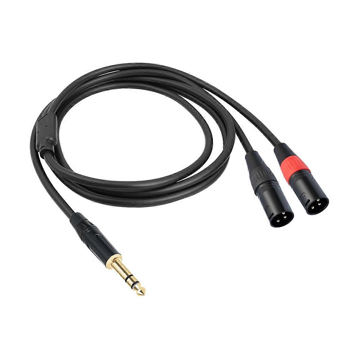 Jack 6.35mm 1/4 TRS Stereo to Dual XLR Male Audio Cable 100cm