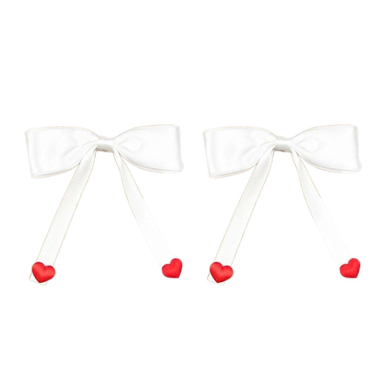Sweet Heart Ribbon Bowknot Spinka do włosów Spinka do włosów Kacze dzioby spinki do włosów Barrettes dla kobiet SideBangs Narzędzie do stylizacji włosów Biały