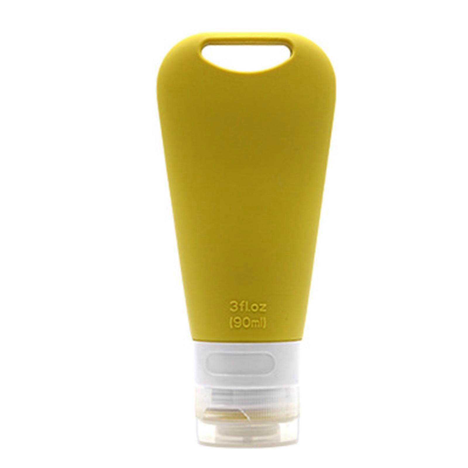 Silicone Travel Bottle Leak Proof Refillable Squeeze Containers Small Empty Travel Size Bottle for Shampoo 90ml turmeric
