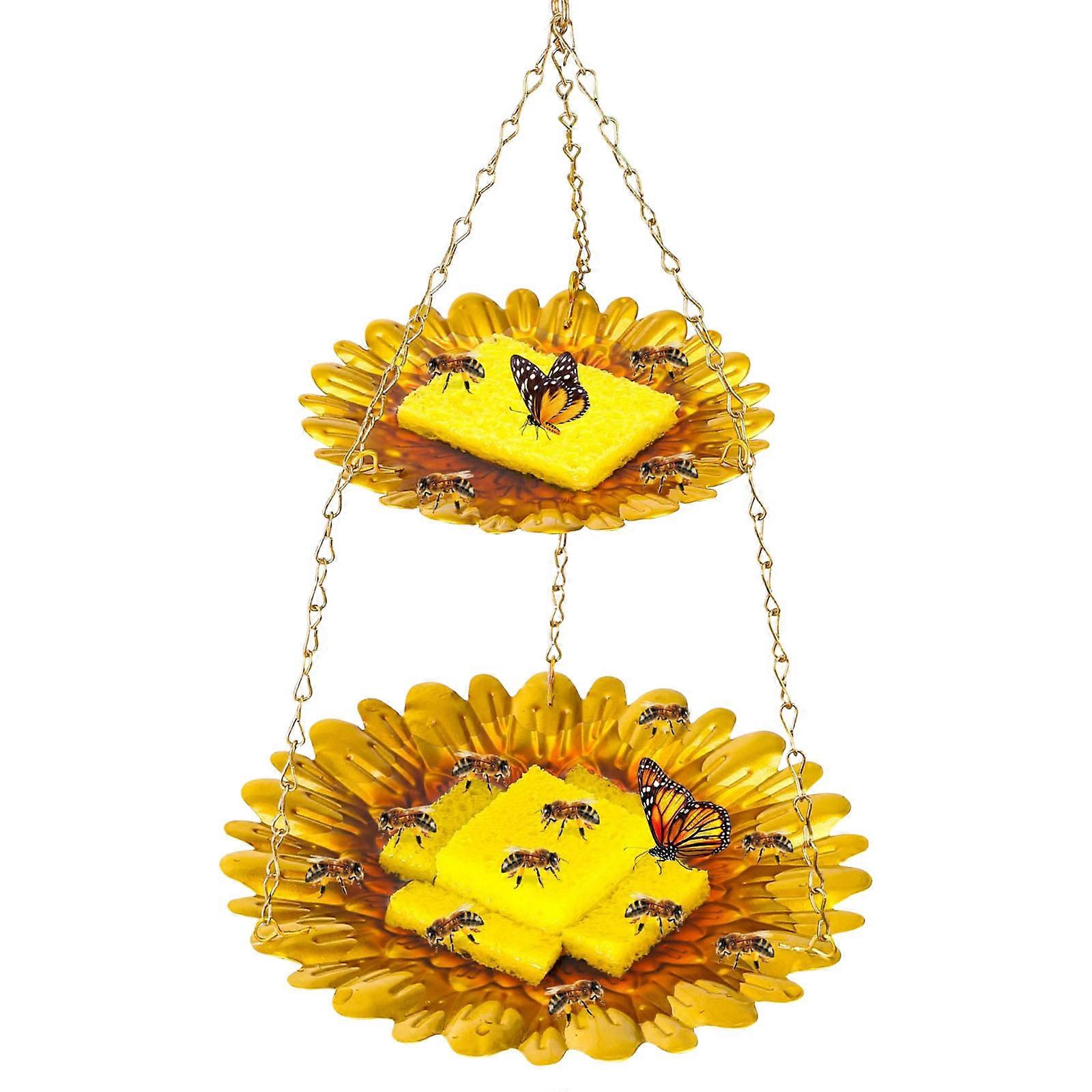 Double Layer Bee Feeder Garden Courtyard Outdoor Decoration
