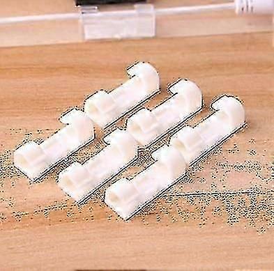 White Cord Winder Wire Fixing Clamp Charger Cable Holder Clips Desk Set