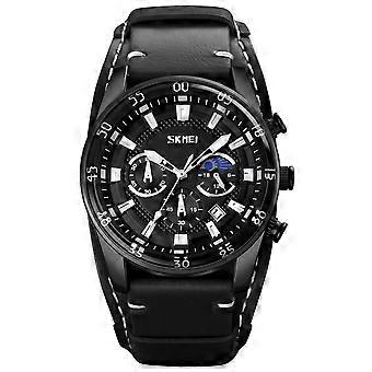 SKMEI 9249 Homens Moonphase Calendário Cronômetro Relógio de Quartzo