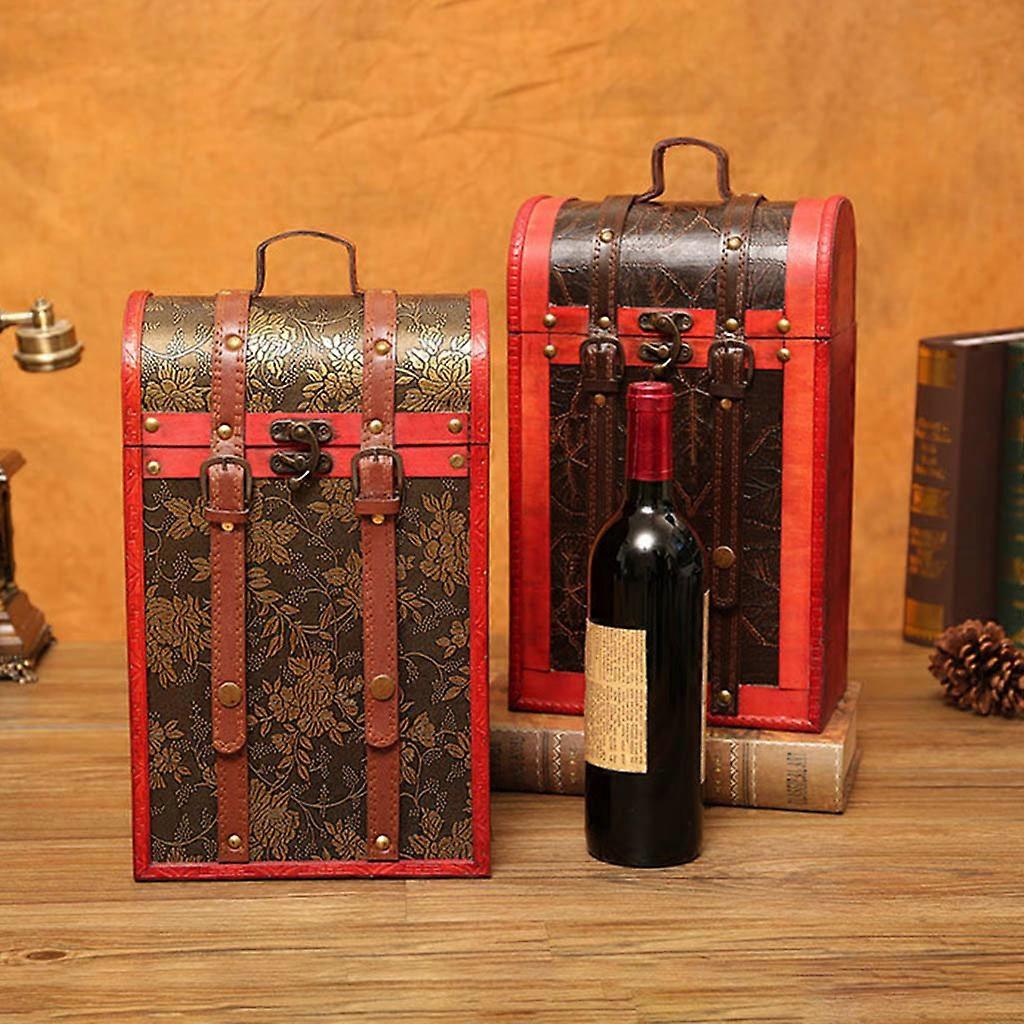 Caja de vino tinto de madera vintage Embalaje Cajas de regalo Botella doble  para almacenamiento de, image size:1024x1024