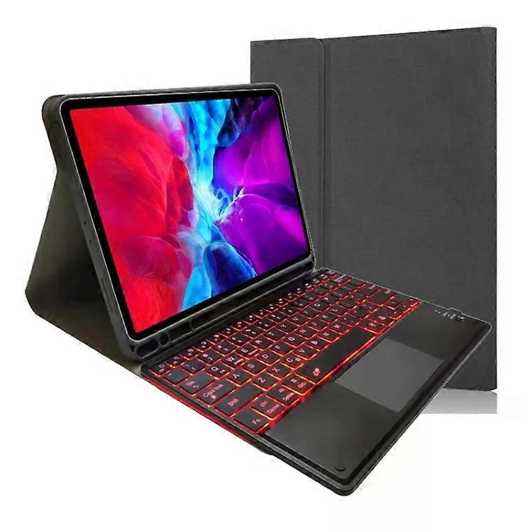 Bluetooth Keyboard Case for iPad Pro 11" 2020/2018-Backlight,Detachable,Leather (Black) Black