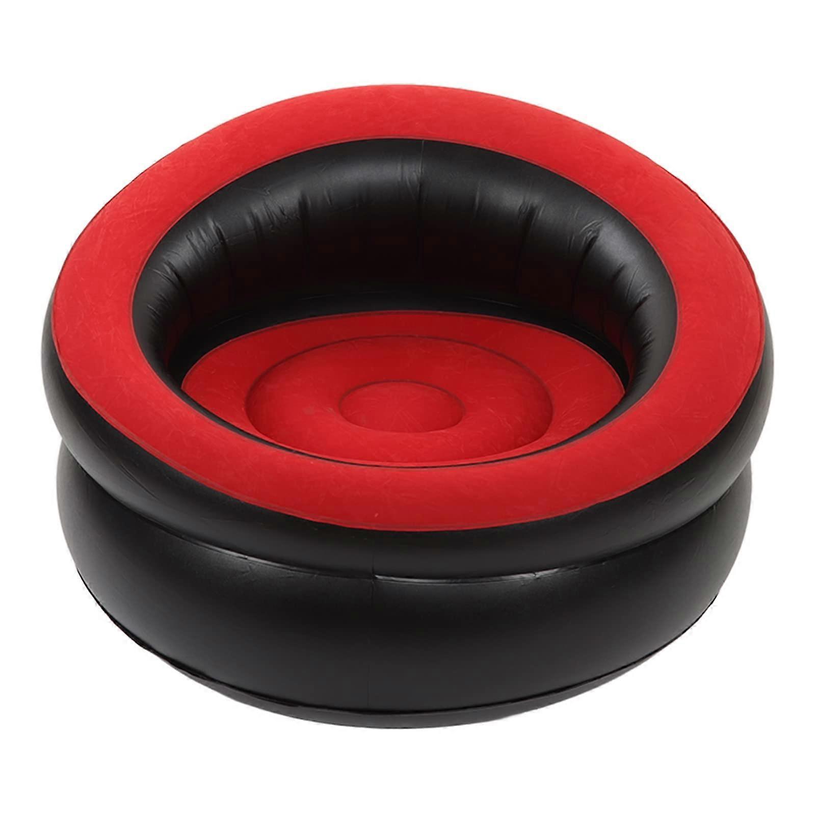 Inflatable Couch Flocking Inflatable Sofa Chair for Camping, Living Room, Bedroom - Portable Flocking Air Futon Lazy Sofa