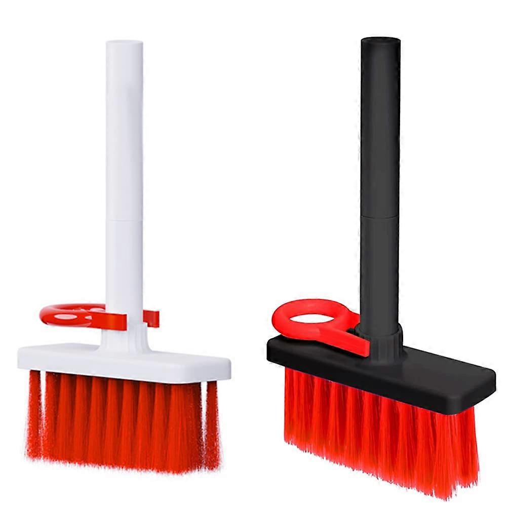 2-4 Pc Soft Brush Laptop Keyboard 5 in1 Multi-Function Computer Cleaning Tool (Black 2 Pack)