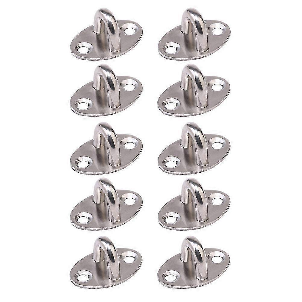 10pcs Stainless Steel Hook Thickened Load-bearing Fixed Pull Ring Storage Hook
