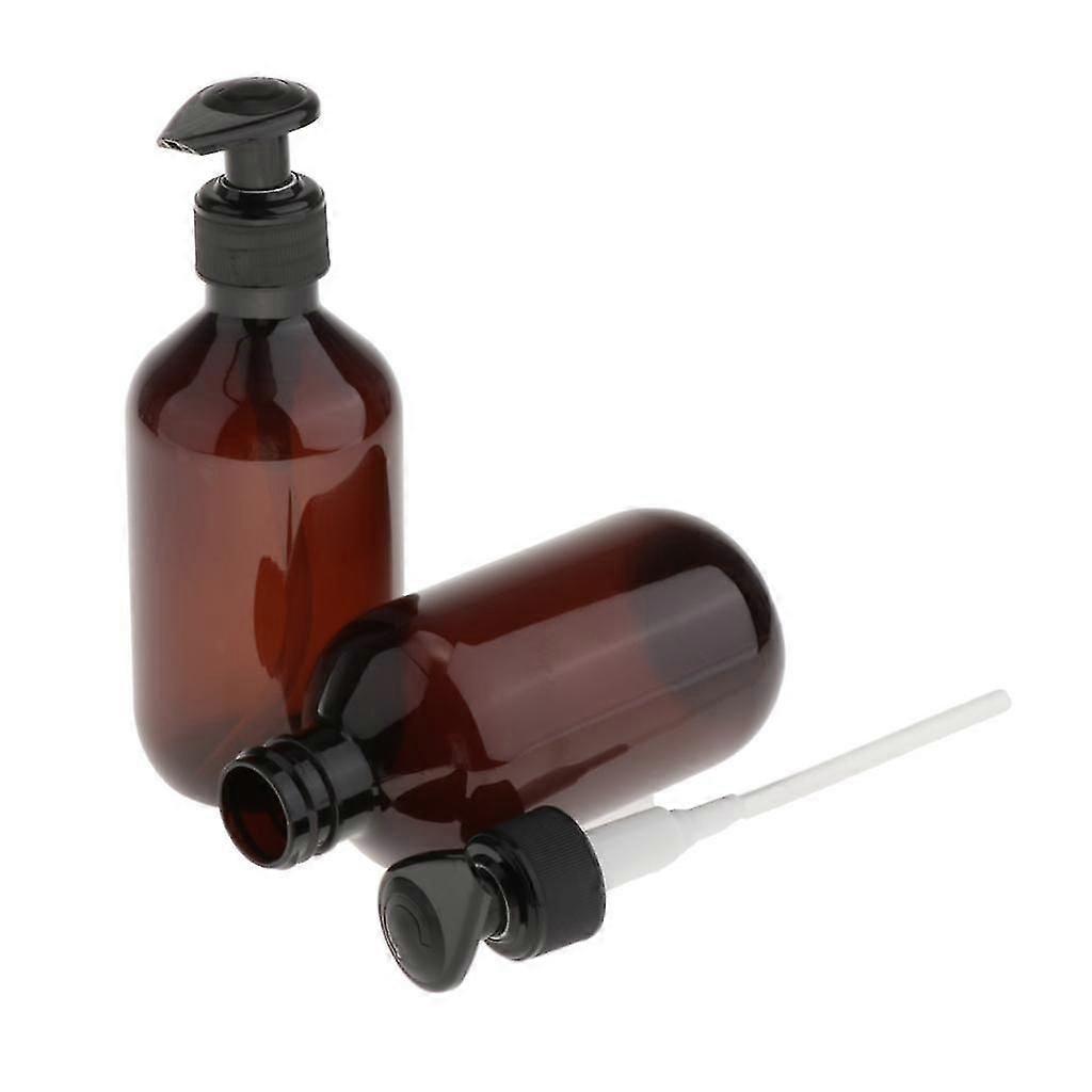 2pcs Empty Shampoo Conditioner Pump Bottles Lotion Cream Container Green 300ml