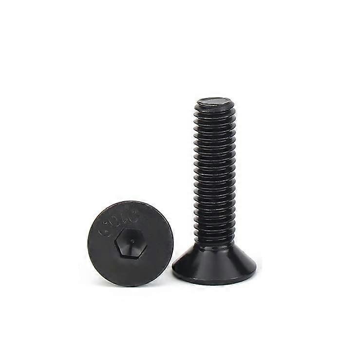 Long Socket Screws M10 Hex Socket Countersunk Flat Head, 2 Pcs, Length 16-100mm, Carbon Steel Machine Screws