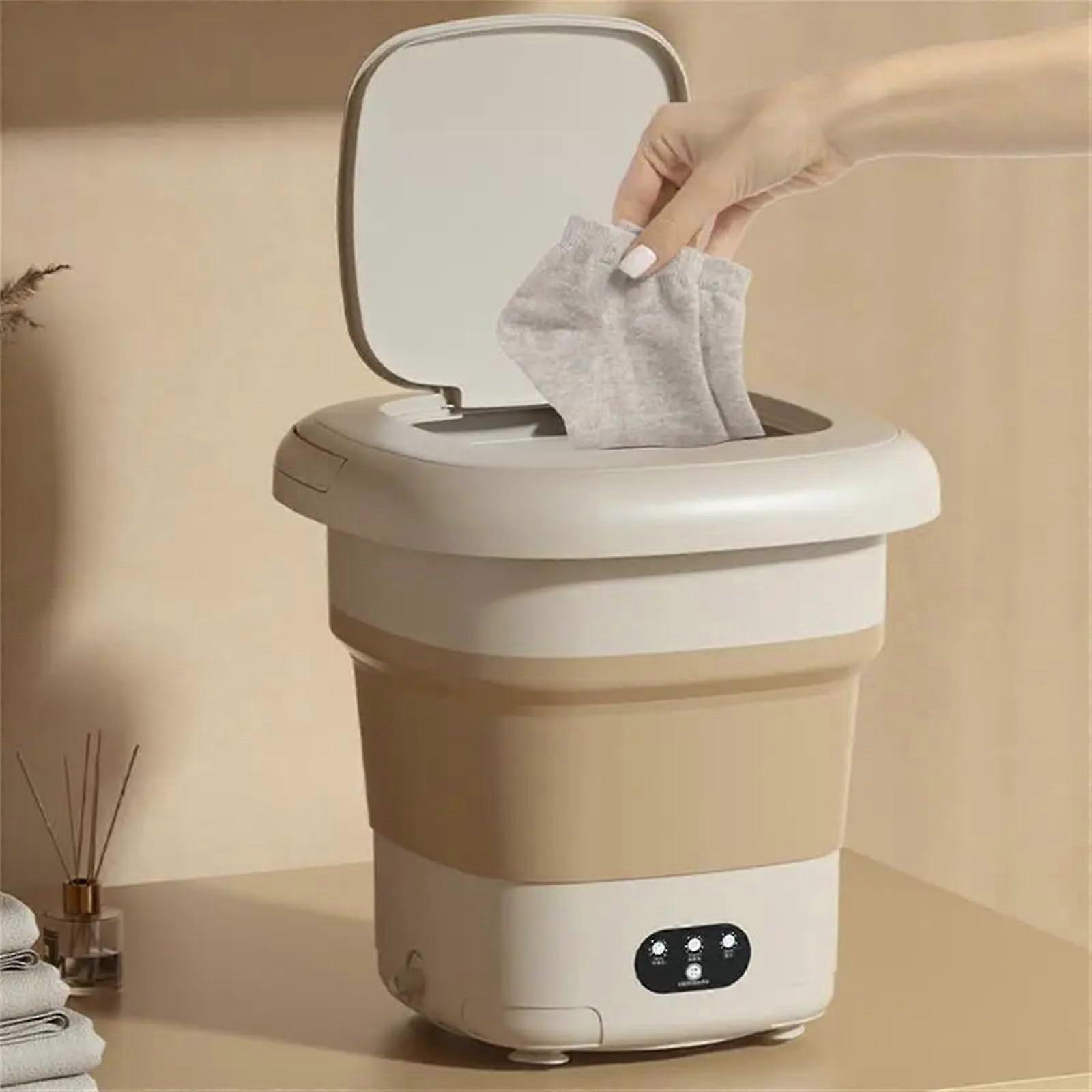 Washer Machine 9L Washer Mini Foldable Socks Underwear Retractable Home Washer (with Dehydration Drying)