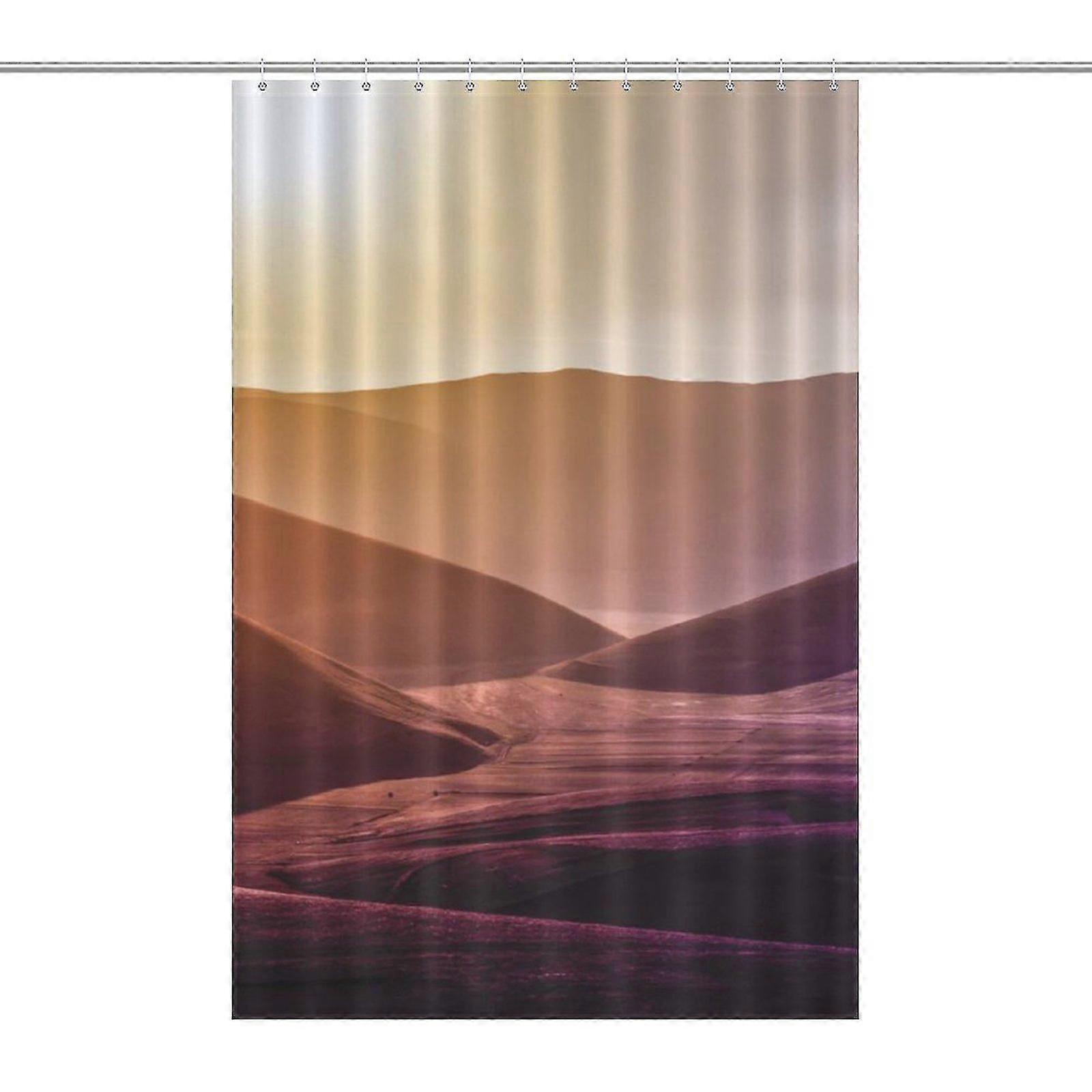 マルチカラーマウンテンプリントシャワーカーテン