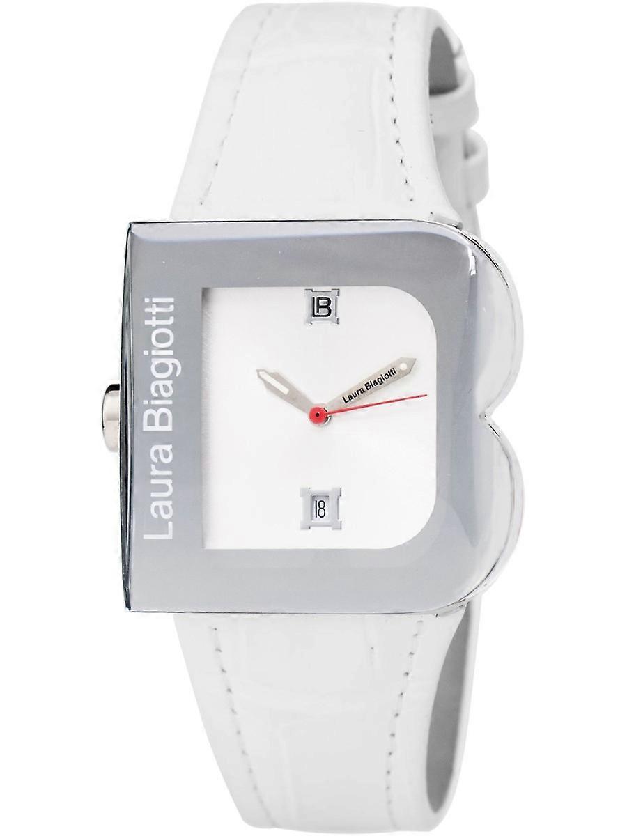 Laura Biagiotti Vit Äkta Läder LB0037L-06 Damklocka
