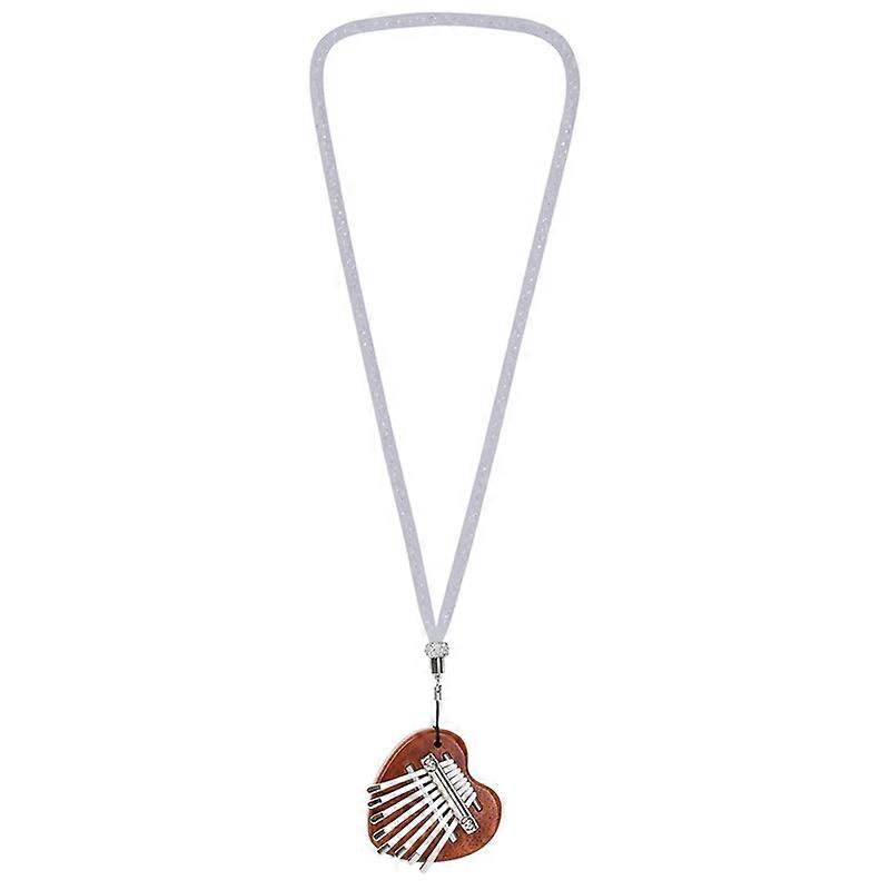 Mini 8-Tone Thumbnail Kalimba Backpack Deco Gift Lanyard Solid Wood