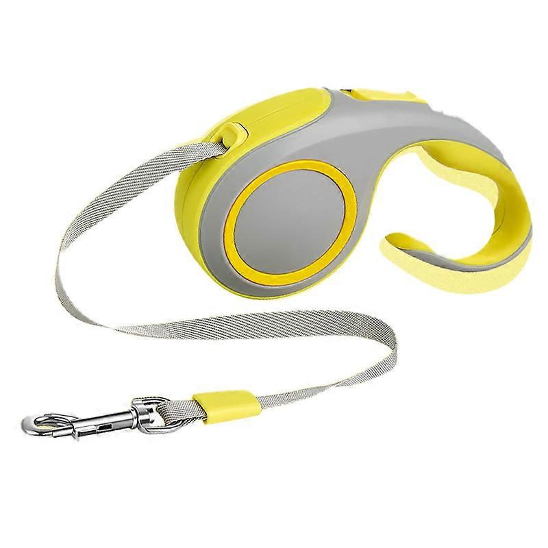 Retractable Fluorescent One Button Lock Pet Walking Leash with Ergonomic Handle for Small Medium Dogs Cats