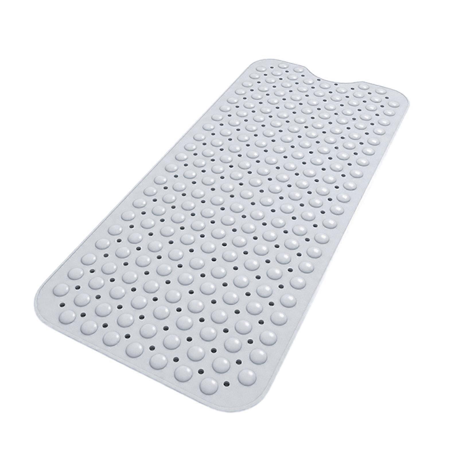 Luxurious PVC Bath Floor Mats with Suction Grips Elegant Solid Color Comfortable Shower Mats for Family Use White