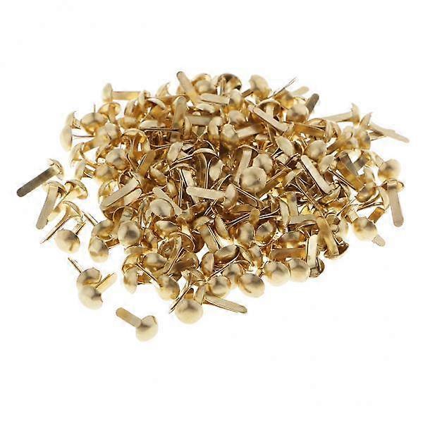 3x 100Pc Metalowa Okrągła Głowa Papier Craft Scrapbook Fastener 4.5x8mm Złoty