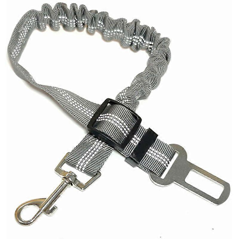 2025 Latest Model Reflective Elastic Car Dog Leash Buffer Seat Belt (Grey)