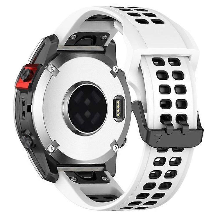 For Garmin Garmin Descent G1/ COROS VERTIX Watch Band 22mm Dual-Color Watch Strap Silicone Watchband with Dual-Hole Buckle