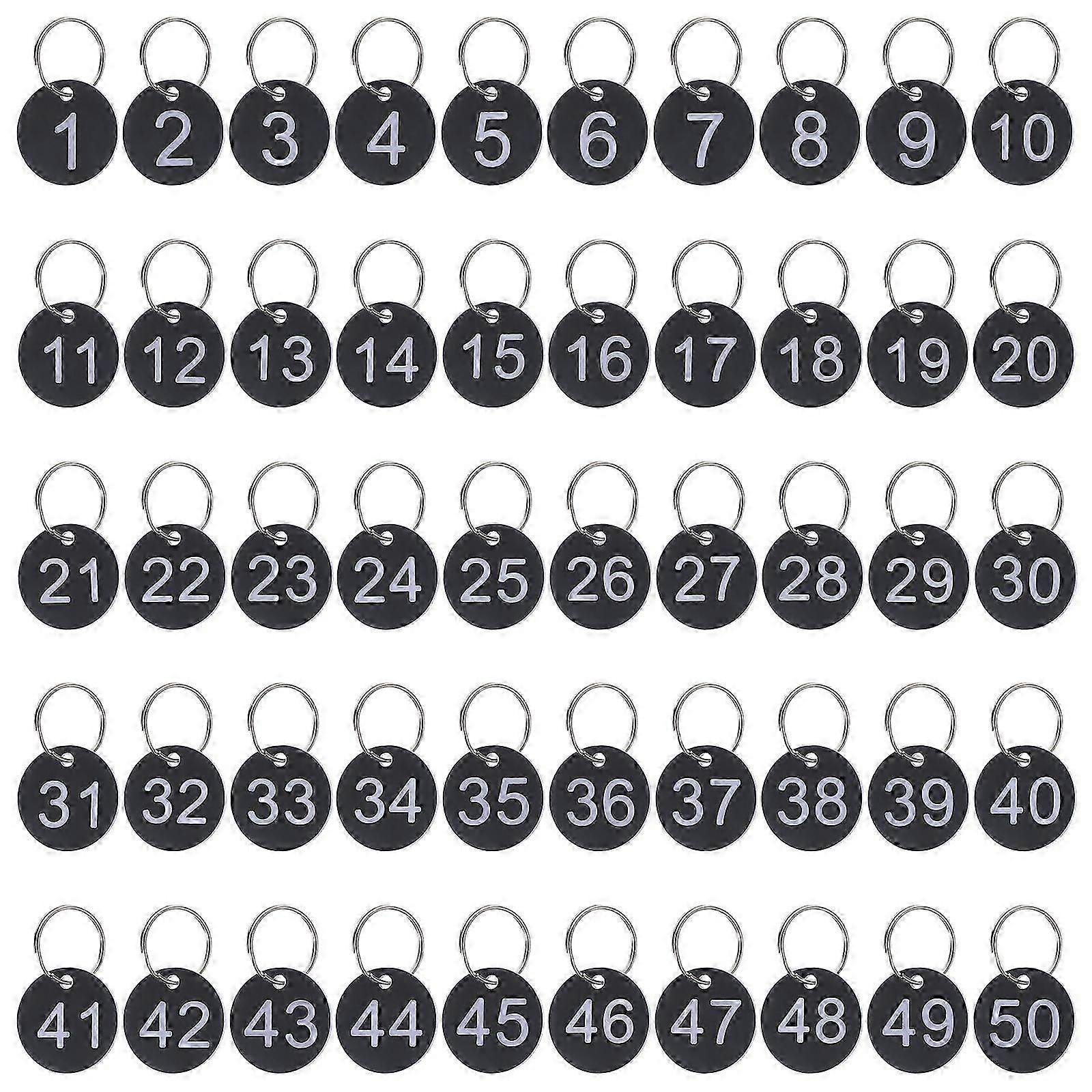 50 Sets Round Number Tags Acrylic Number Tags Portable Number Tags Hanging Number Tags with Rings