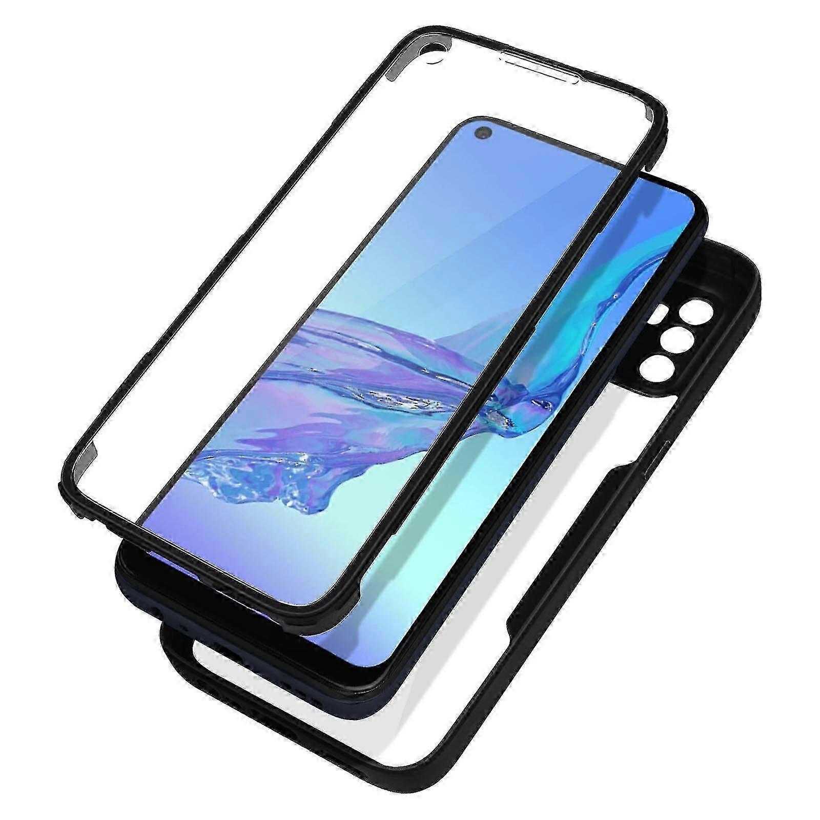Capa para Oppo A53/A53s - Tampa Traseira em Plexiglas Transparente com Proteção Frontal de Polímero Flexível