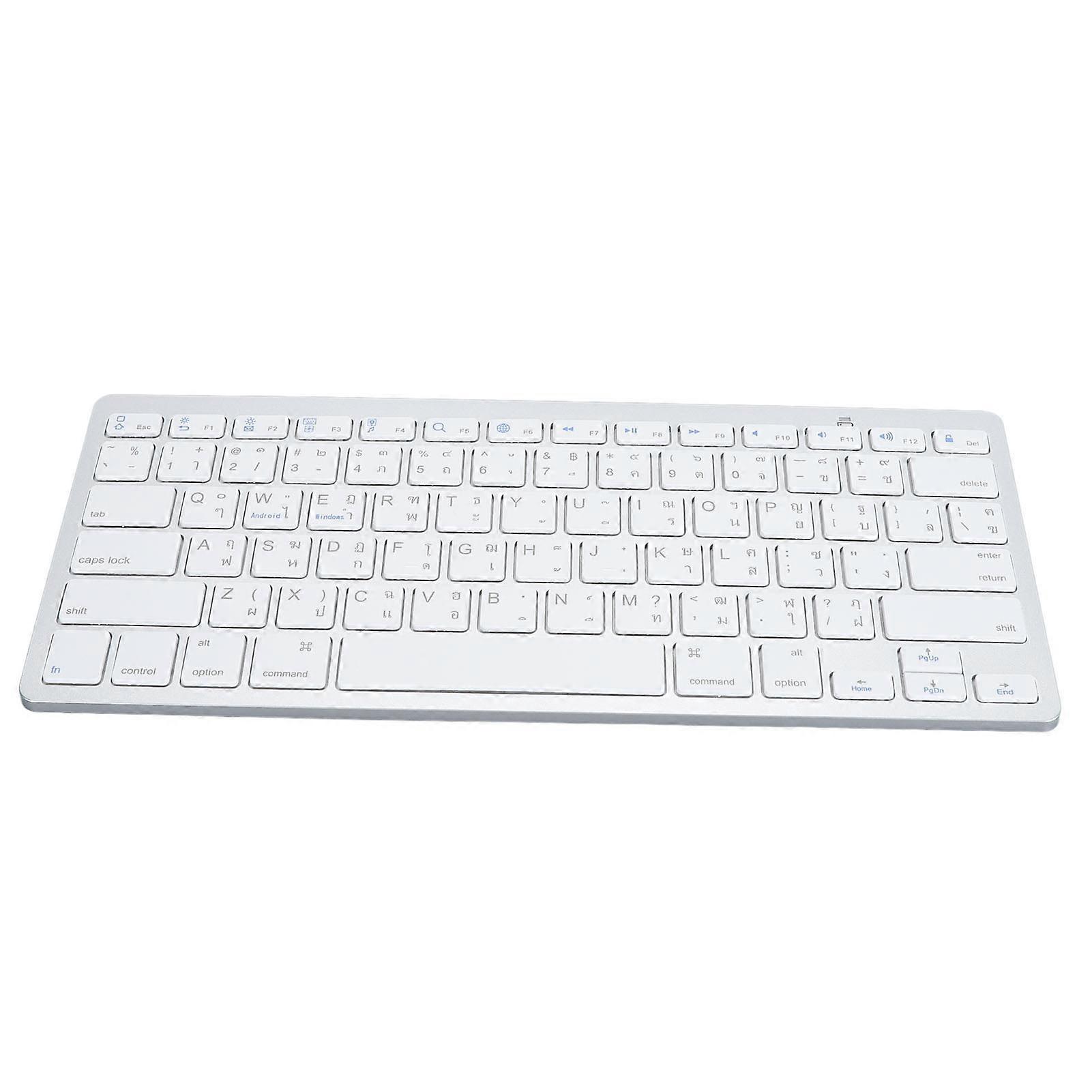 Bilingual Bluetooth Keyboard Super Slim Wireless Scissor Switch for PC Laptop Tablet Thai