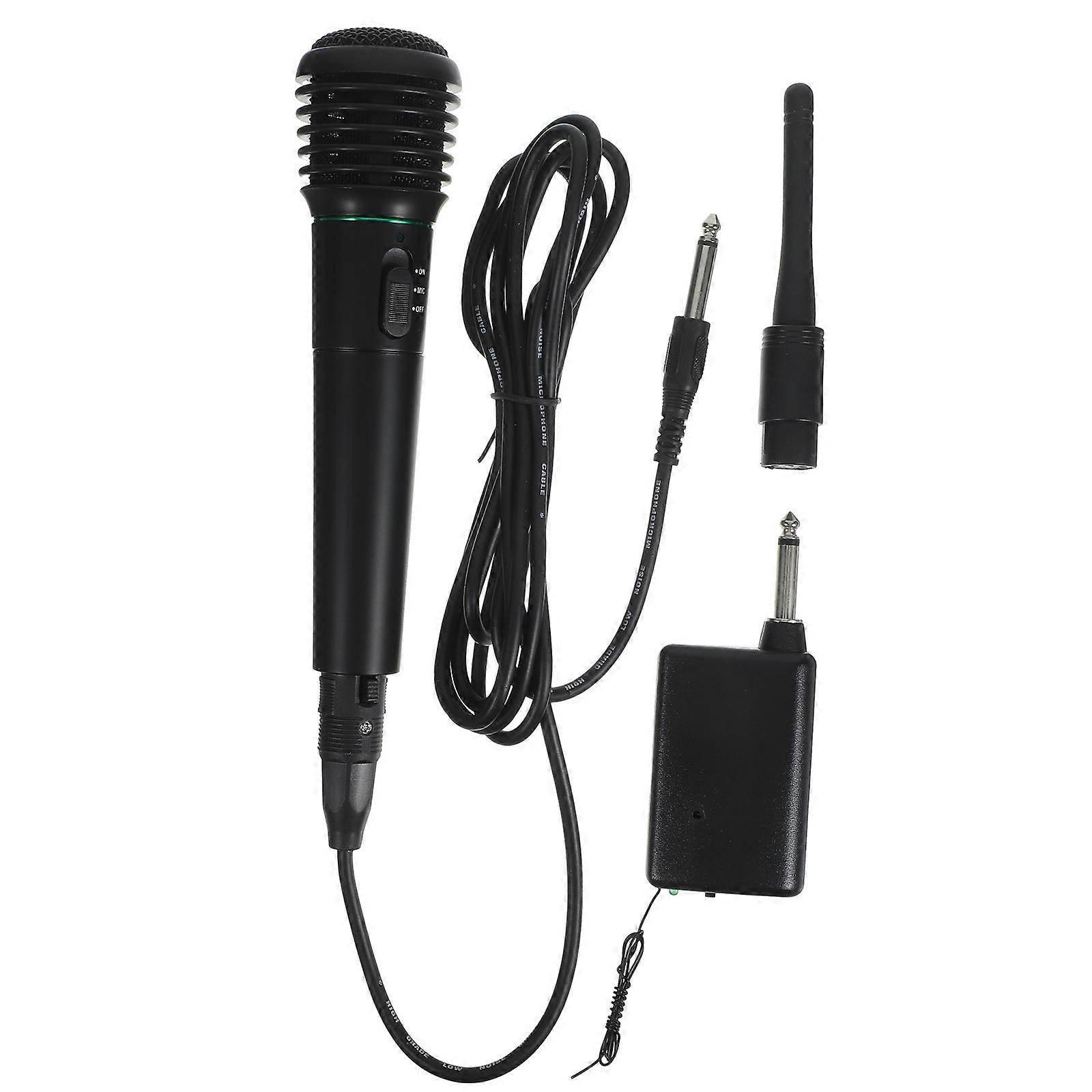 2in1 Handheld & Wireless Cordless Microphone Undirectional (Black)