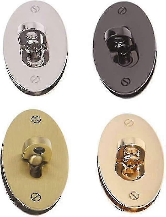 Oval Twist Turn Lock, Handväska Lock, Thumb Turn Lock, DIY Catch Spänne Lås För Väska Making, Bok, Läder, Tyg, Handväska, Plånbok, 4-pack Tw