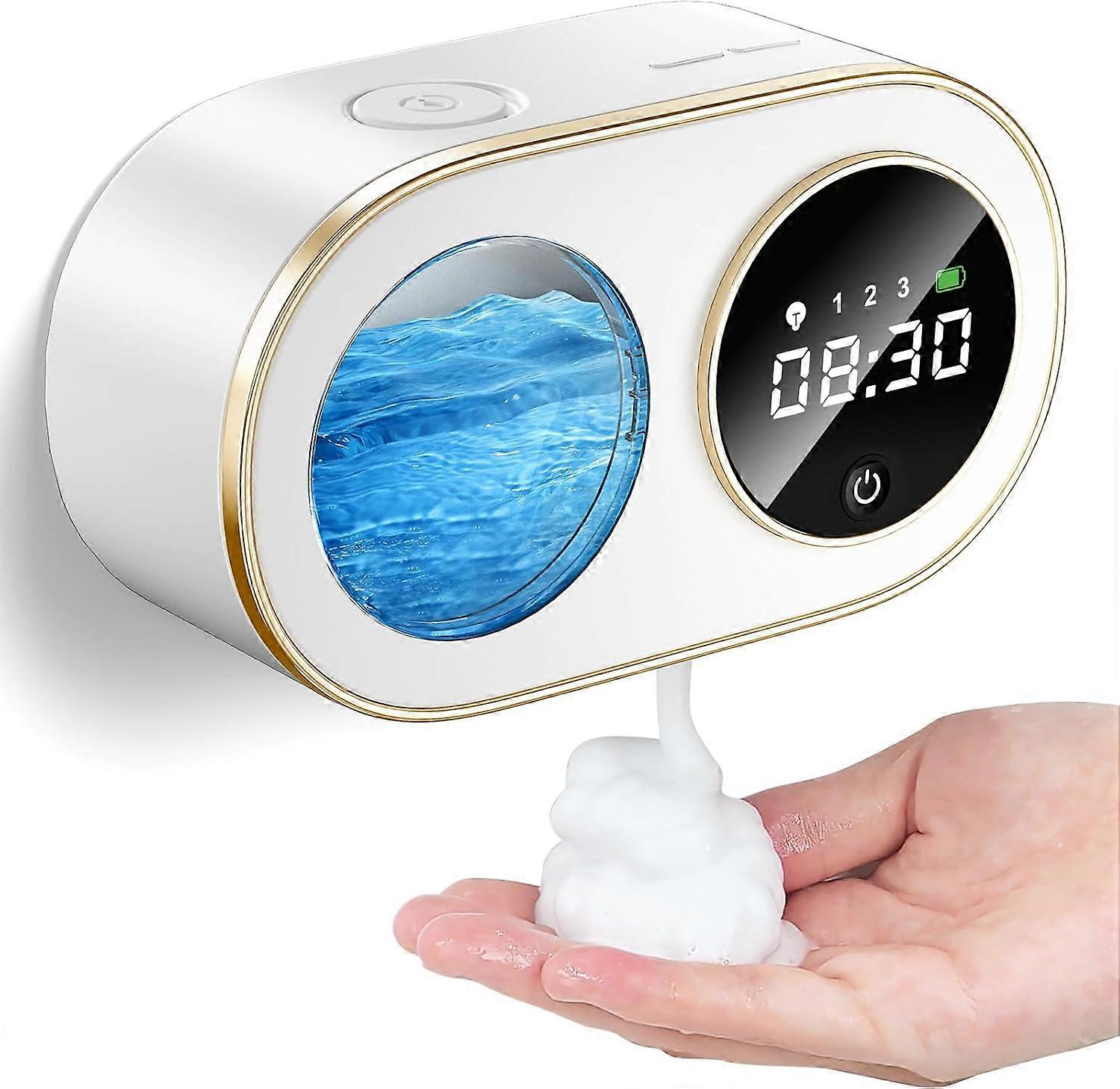Automatic soap dispenser, wall mounted, contactless, USB rechargeable, with infrared sensor, black