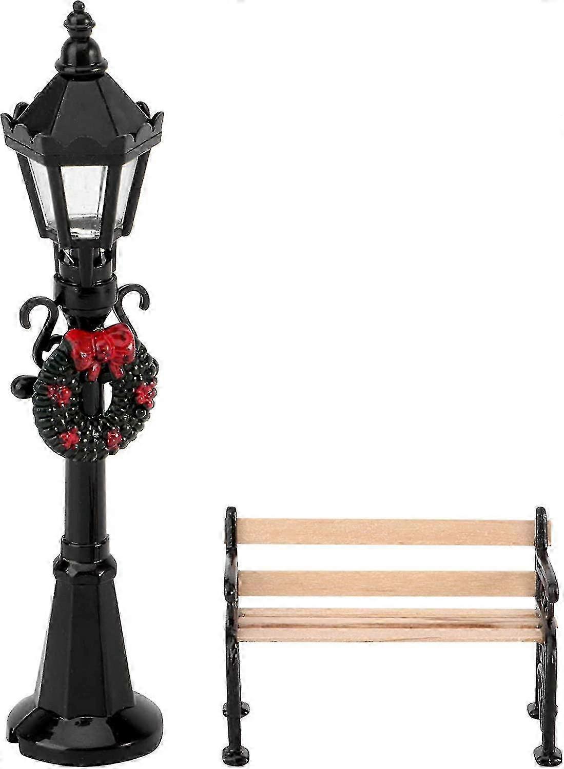 2pcs Christmas Lantern Light Dollhouse Miniature Model