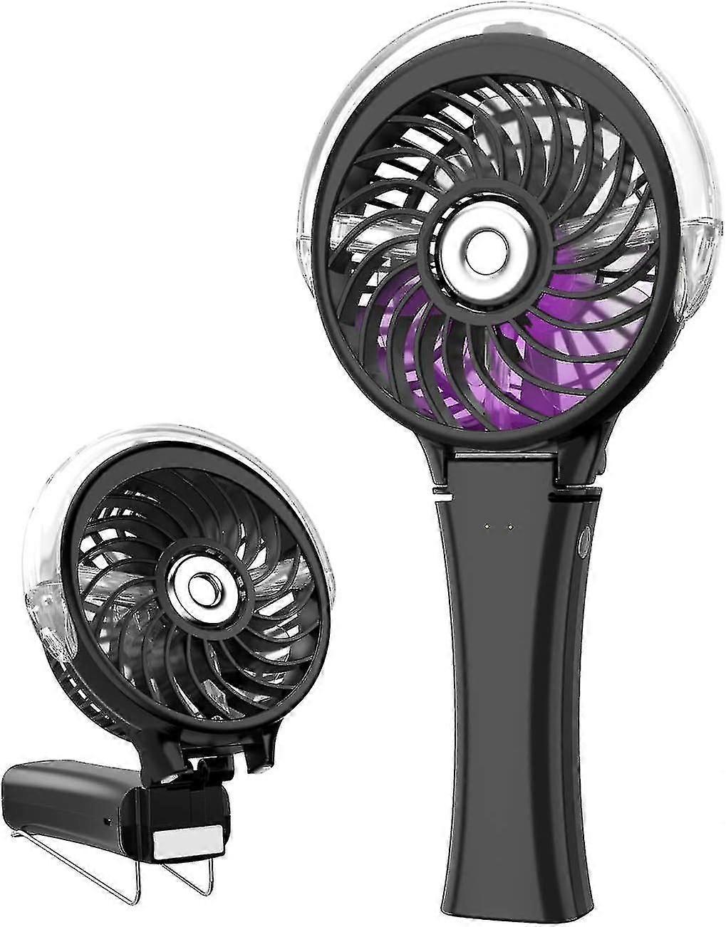 Handheld Small Fan USB Foldable Portable Portable Mini Small Fan (Light Black)