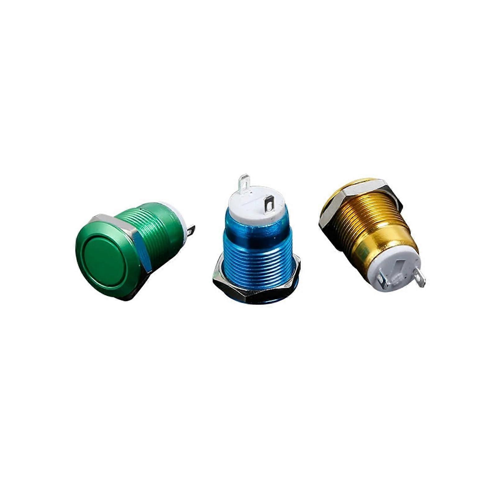 12 mm Colourful Oxidised Metal Button Switch Self Reset Welding Foot One Normally Open Jog (3, High Head) High head 3