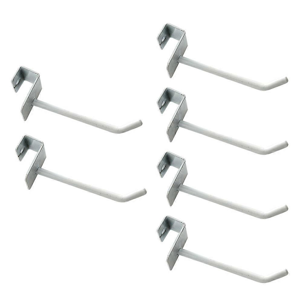 Iron Square Tube Hook 6Pcs White No-Fade Finish Commodity Display Hook for Supermarket Use