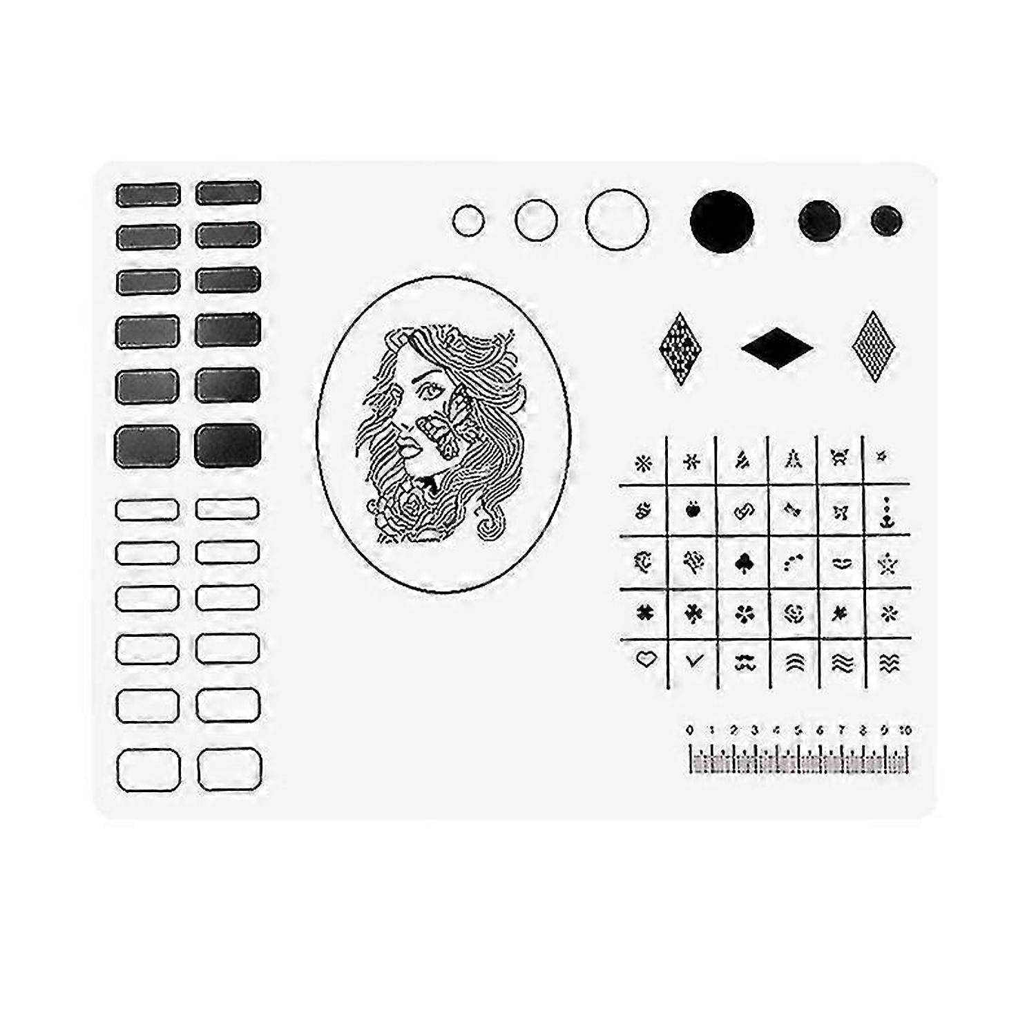 シリコンネイルアートスタンピングマットワークスペーススタンピングプレートネイルカラーリング練習パッドネイルステッカーガイドツールマニキュアマット(シリコン着色パッドNo.3)