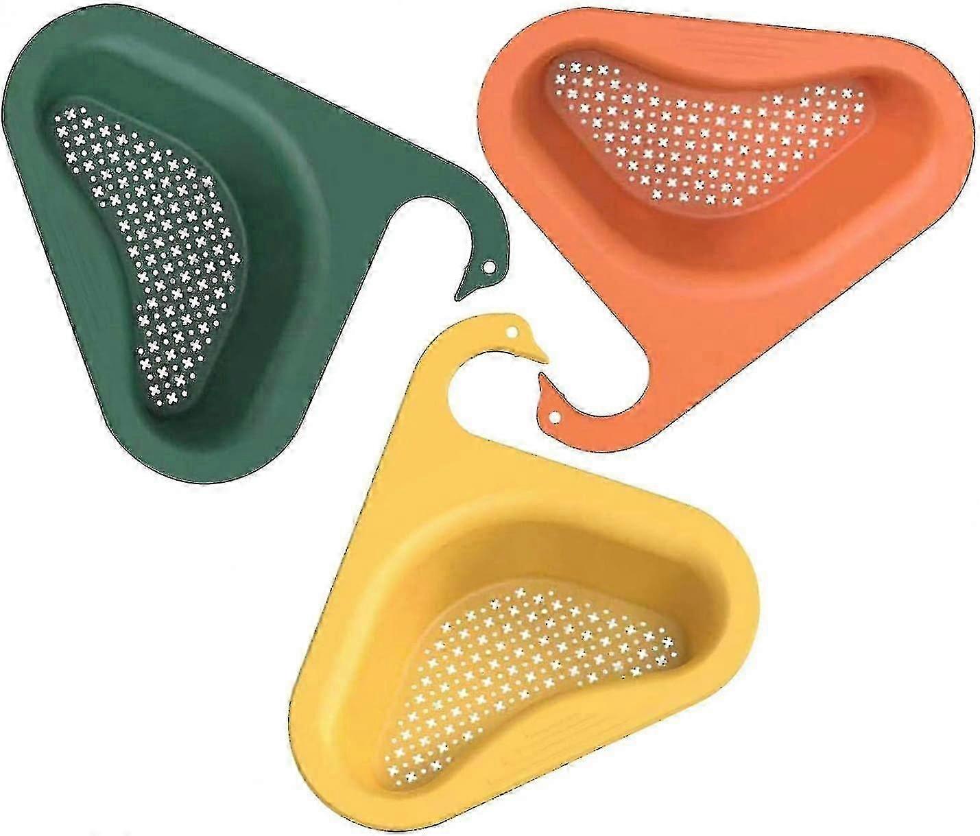 Multi-functional Hanging Filtering Draining Rack Swan Drain Basket For Kitchen Sink Sink Strainer Basket Triangular Corner Strainer For Kitchen Sink F