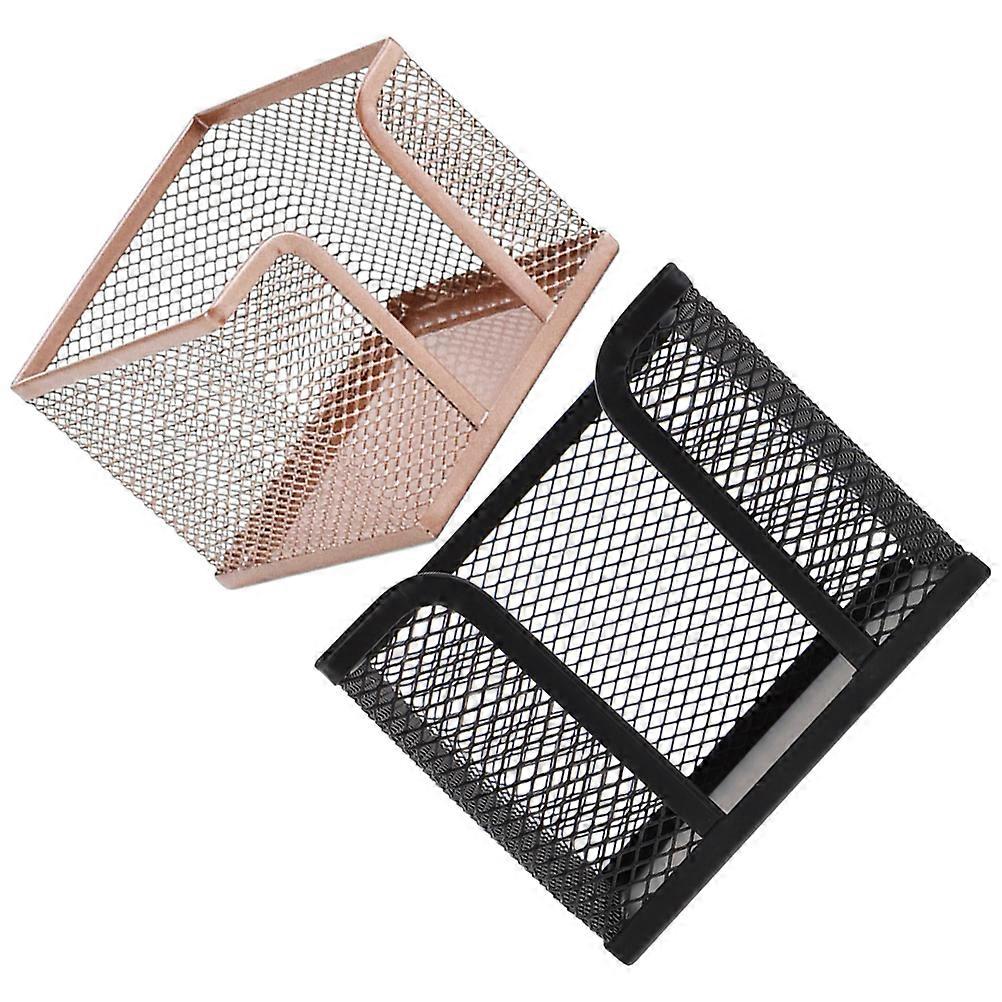 Desktop Memo Pad Holder Notepad Container Mesh Desk Organizer Rectangular Modern Office Use 2Pcs