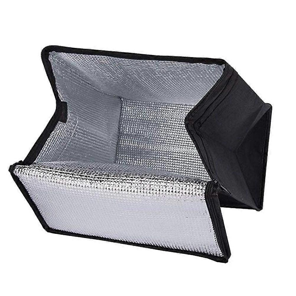 Lightweight Portable Outdoor Insulated Bag, Black Non Woven Aluminum Foil Thermal Food Storage for Picnics