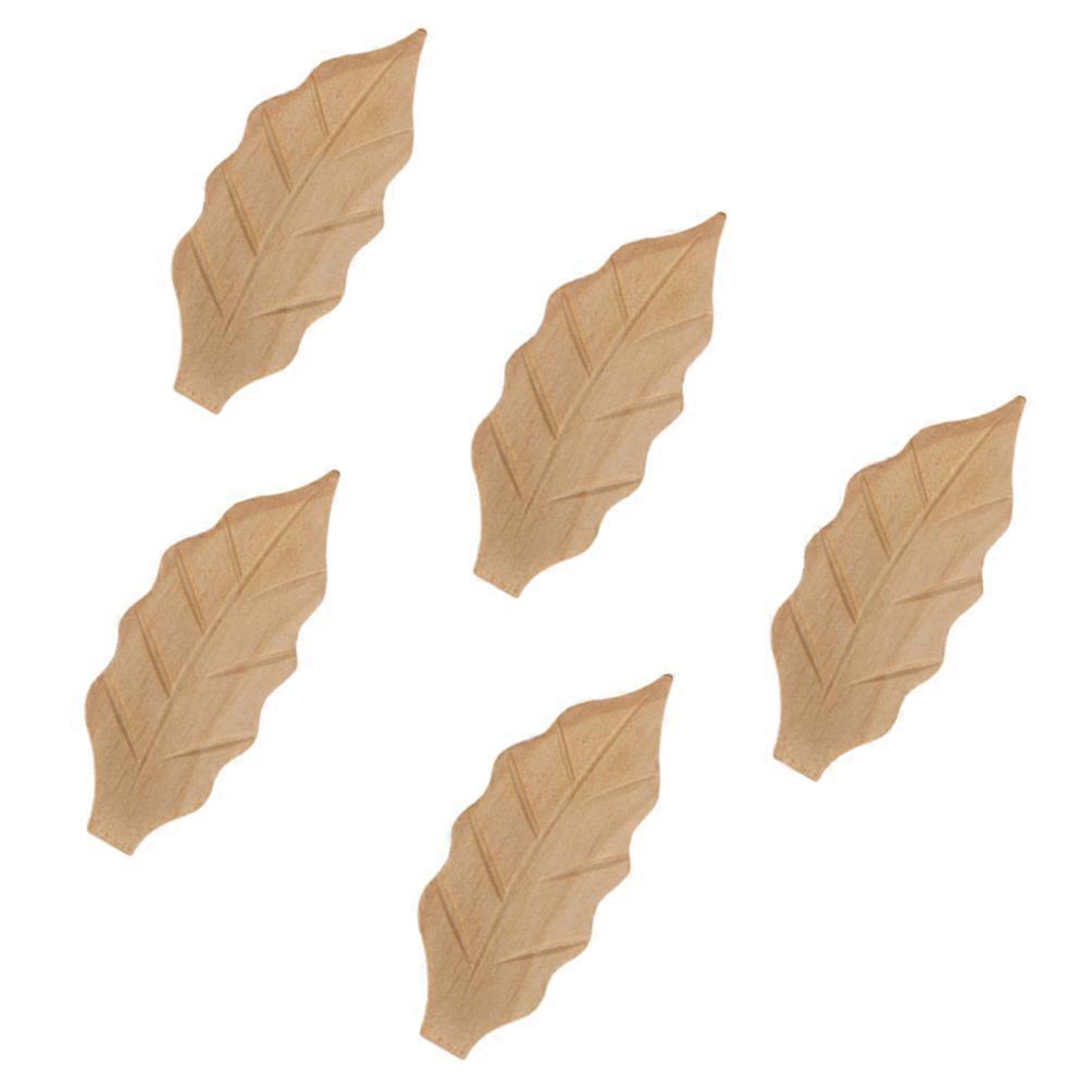 Chopstick Rest Stand Wooden Leaf Shape Prevent Contamination Stabilize Utensils 5Pack