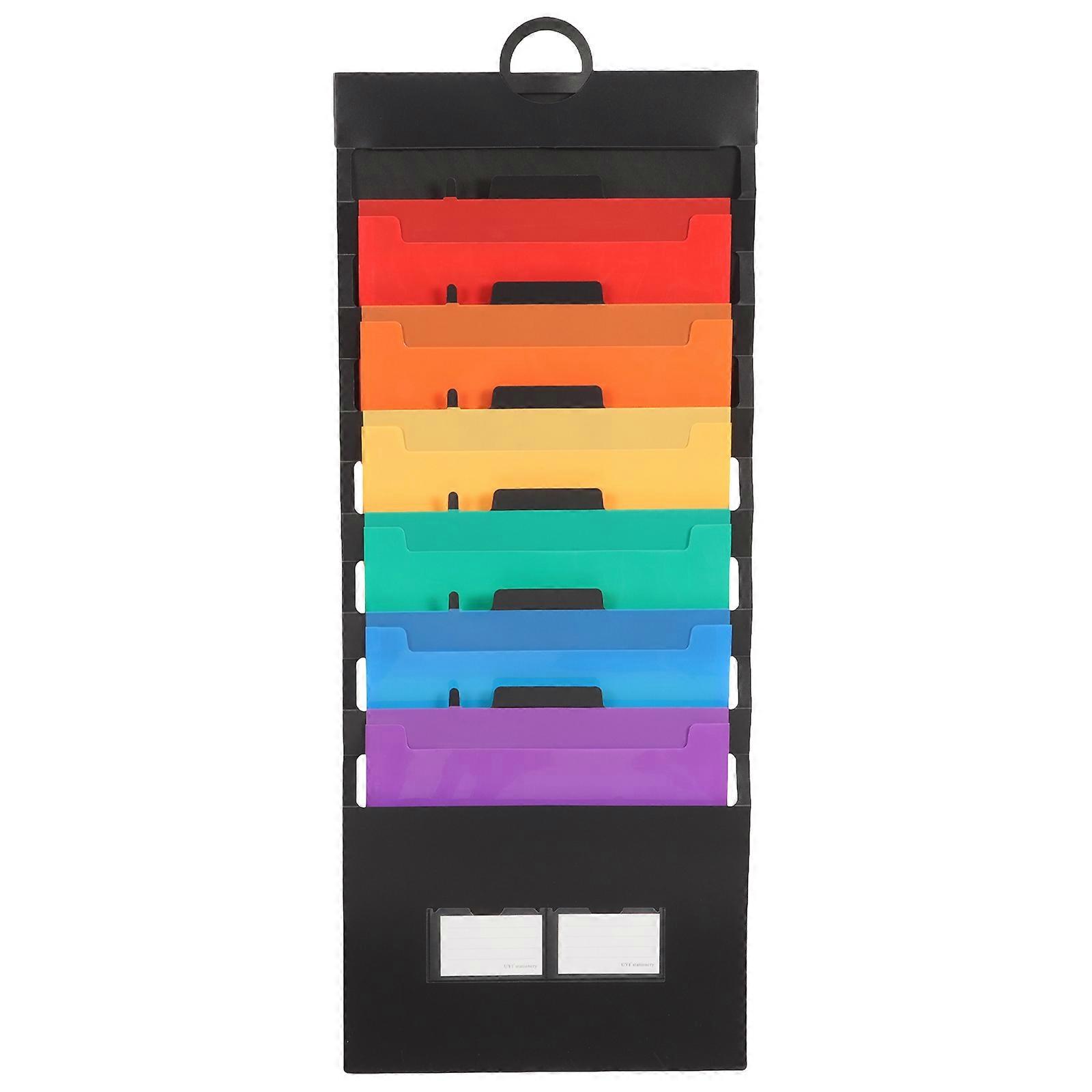 Plastic Folder Document Organizer Office Use Multi-Colored 36.94X14.15X1.18IN Waterproof 1Pack