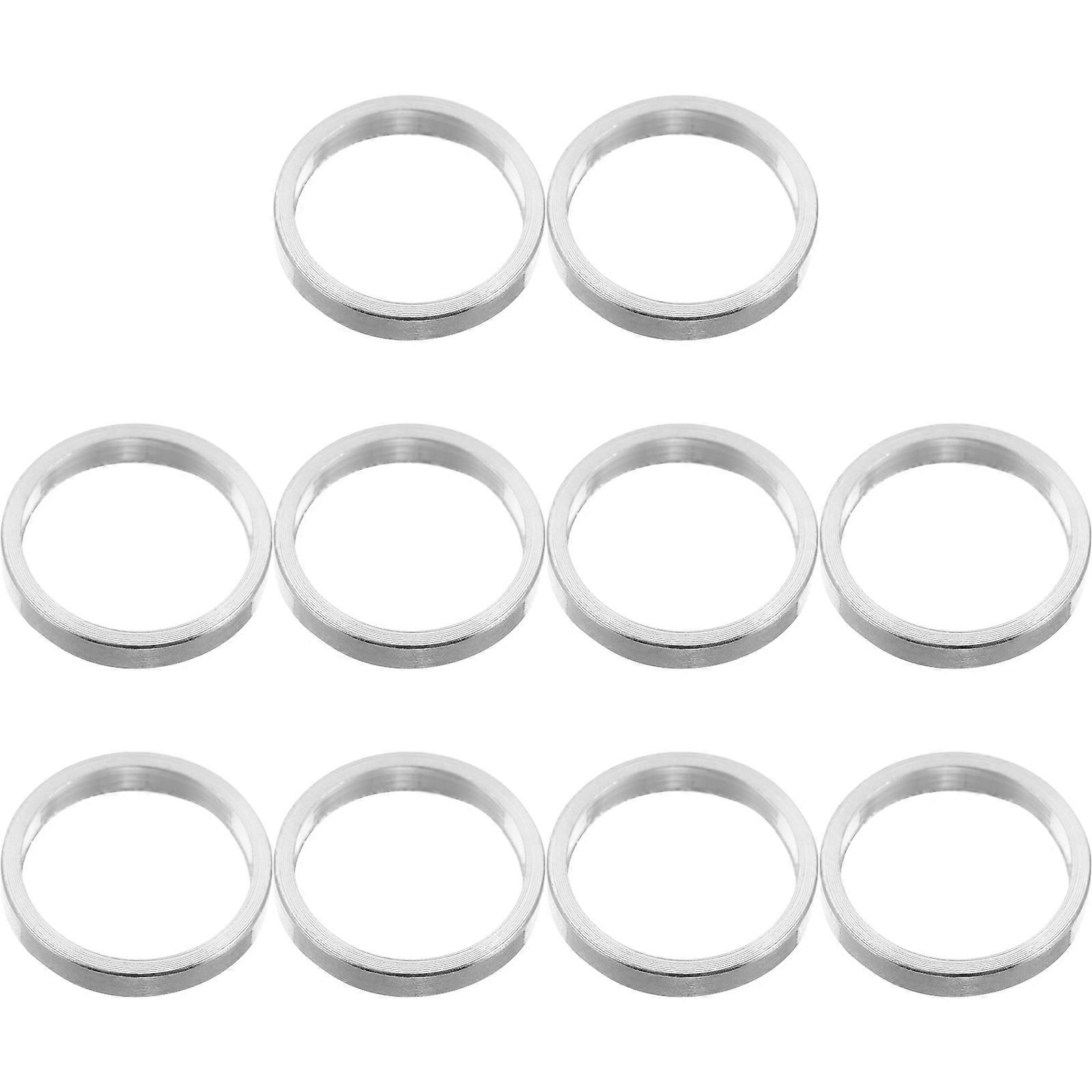 Headset Spacers Bicycle Front Fork Washer for Cyclists Circular Shape Silver 1.30X1.30X0.20CM Improve Riding Efficiency 10Pcs