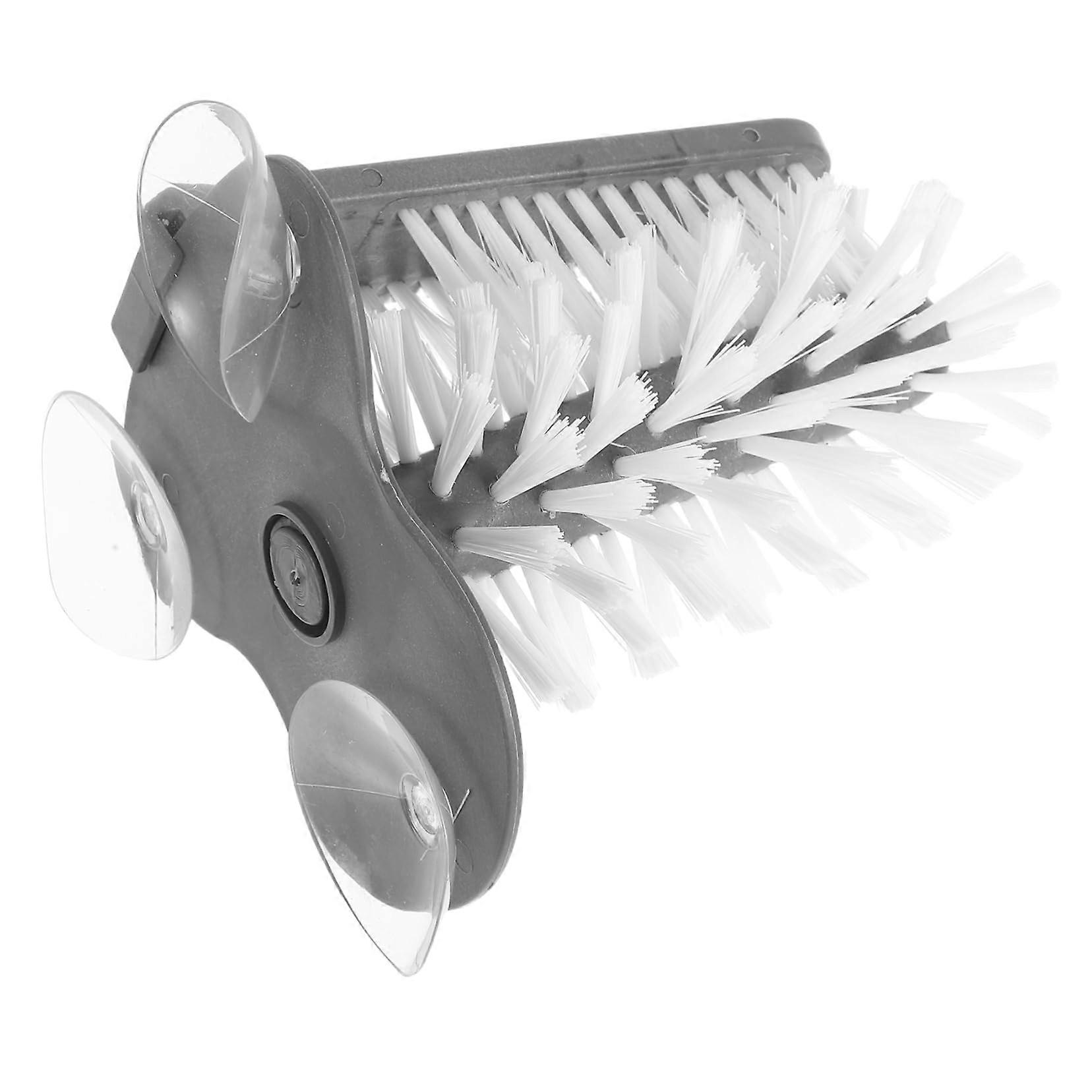Rotating Cleaning Brush with Suction Cup for Space-Saving Wall Mount, Multi-Functional Kitchen Tool for Household and Bar Use