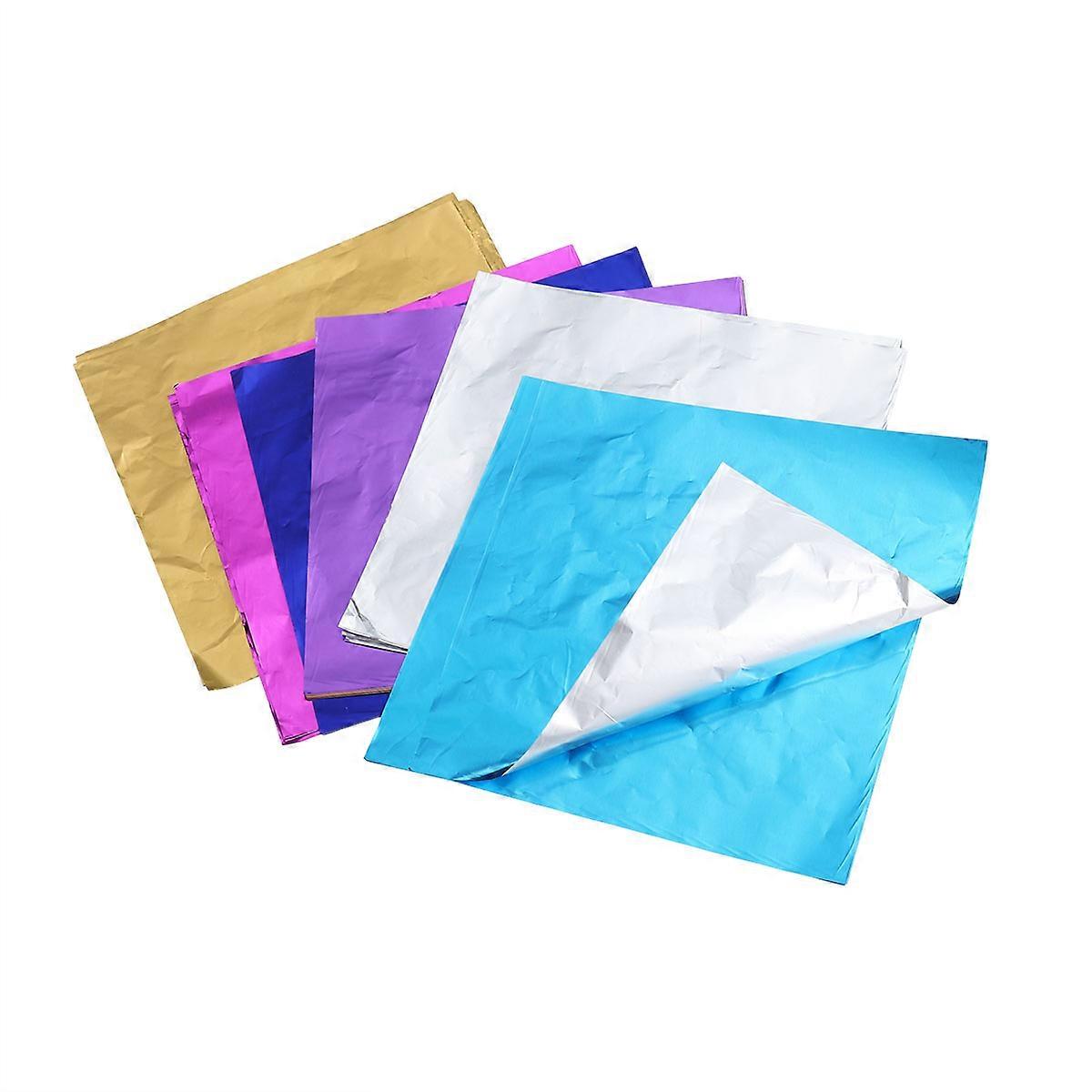 Candy Papers For Chocolates Aluminium Foil Paper Wrapping Chocolate Assorted Color 10.00x10.00x0.01cm Non-toxic 200Pcs
