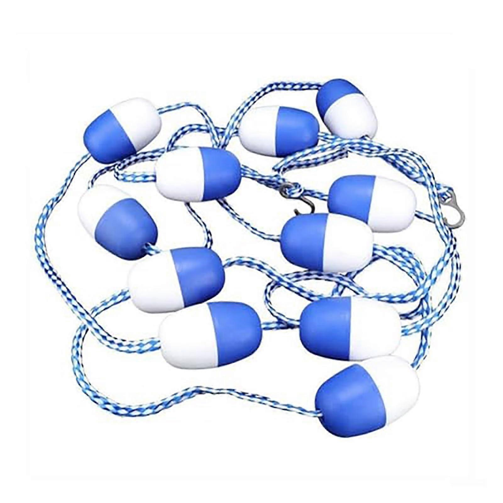 Safety rope for swimming pool, buoy rope with hooks, dividing rope (3.7m)