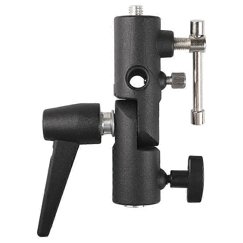 Flash Bracket H-type 2 Sections 180° Adjustable Flash Bracket Compatible with Softbox Umbrella 1/4 3/8 Light Stand Tripod