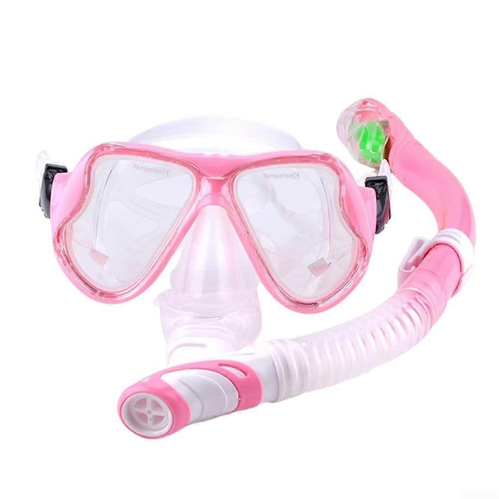 Snorkeling Gear for Adults with Tempered Glass Lens for Clear Underwater Vision - Lightweight Pink Diving Equipment