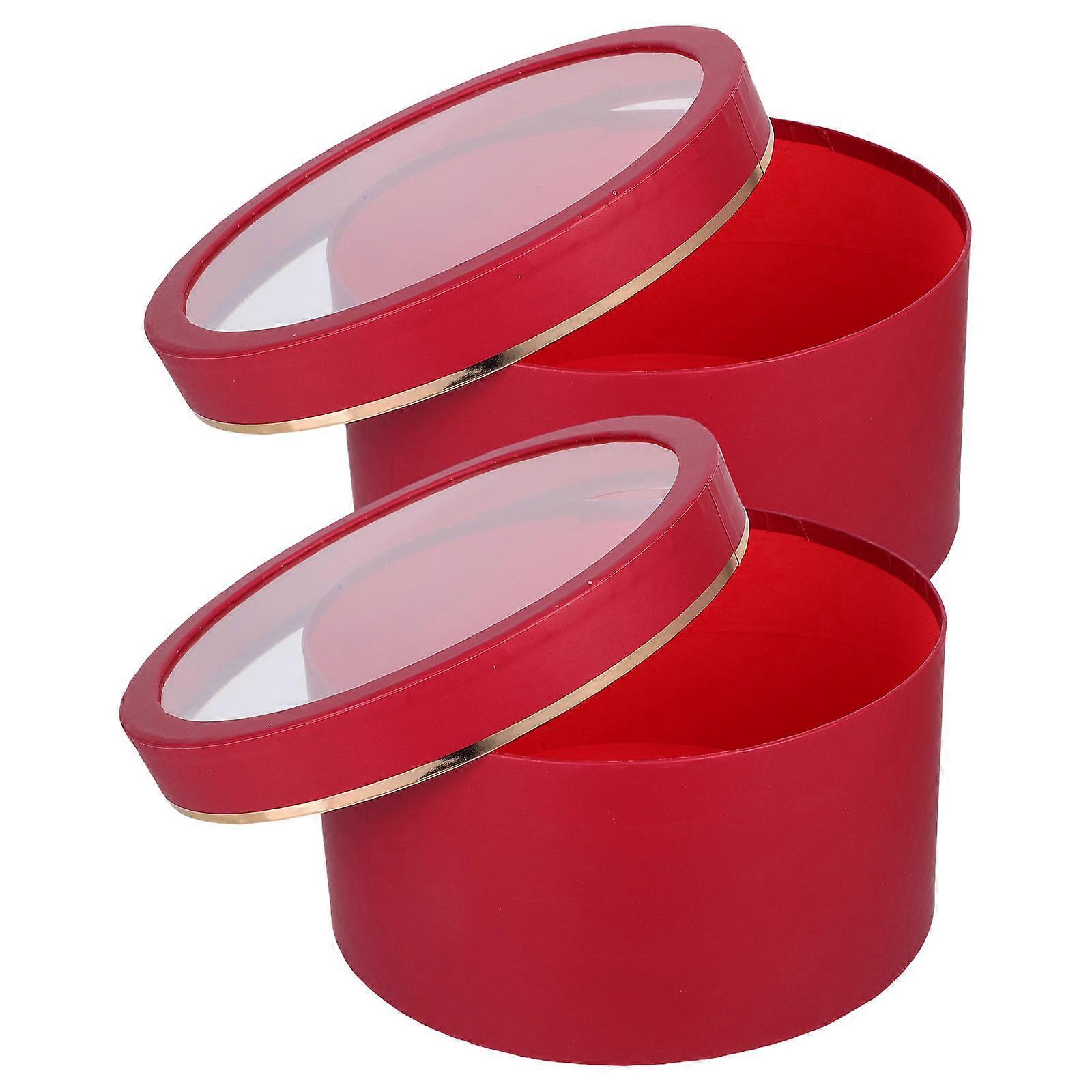 Here's a polished and professional product description for your **Valentine's Day Round Shaped Transparent Flower Boxes with Lid**:

 

🌸
