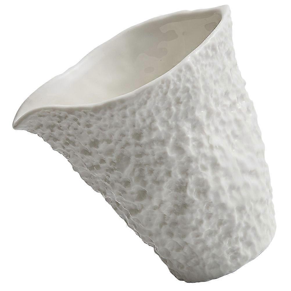 Small Pitcher Gravy Cup Elegant Stone Pattern Design Ceramic White 200ml For Gatherings 1Pack